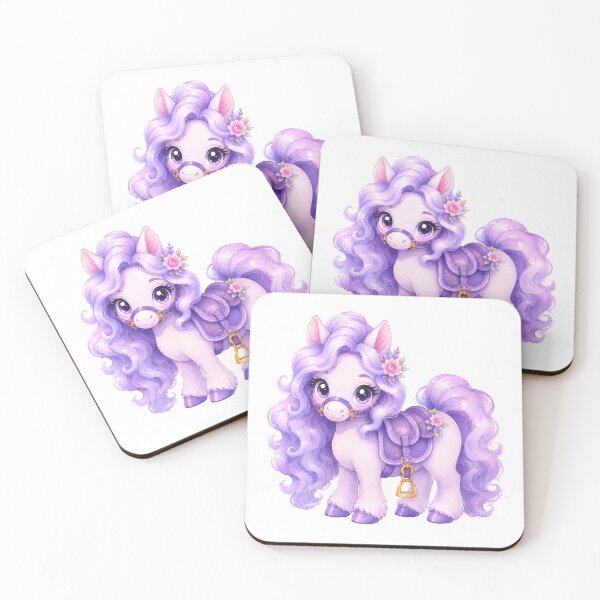 Artikelvorschau, Lavendelfarbener Blumen-Fantasy-Pferdeaufkleber – Aufkleber für Pferdeliebhaber – Reitgeschenk – Pferde-Shirt für Kinder entworfen und verkauft von PalleteCreation.