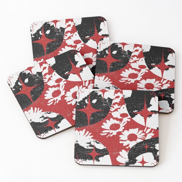 Item preview, Red Grunge Floral Star Collage designed and sold by AkaiRoom.