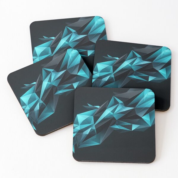 Item preview, Dark Cyan Geometric Polygon Crystal Shards designed and sold by Owcomm.