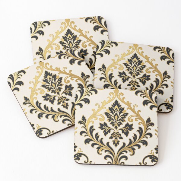 Item preview, Off White, Black & Gold Damask-Baroque  designed and sold by DesignsByPrnces.