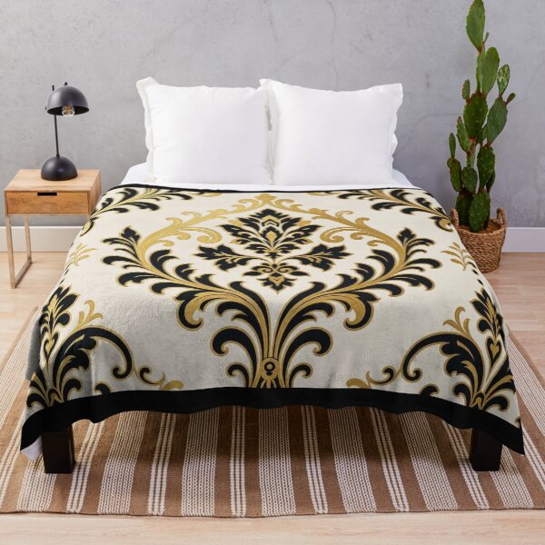 Item preview, Off White, Black & Gold Damask-Baroque designed and sold by DesignsByPrnces.