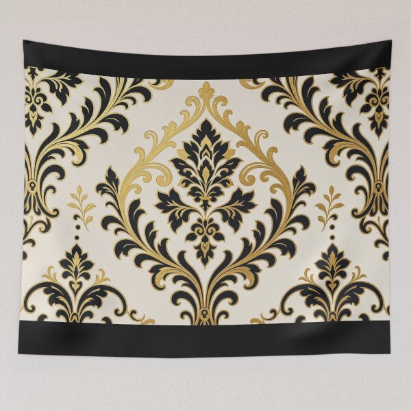 Item preview, Off White, Black & Gold Damask-Baroque  designed and sold by DesignsByPrnces.
