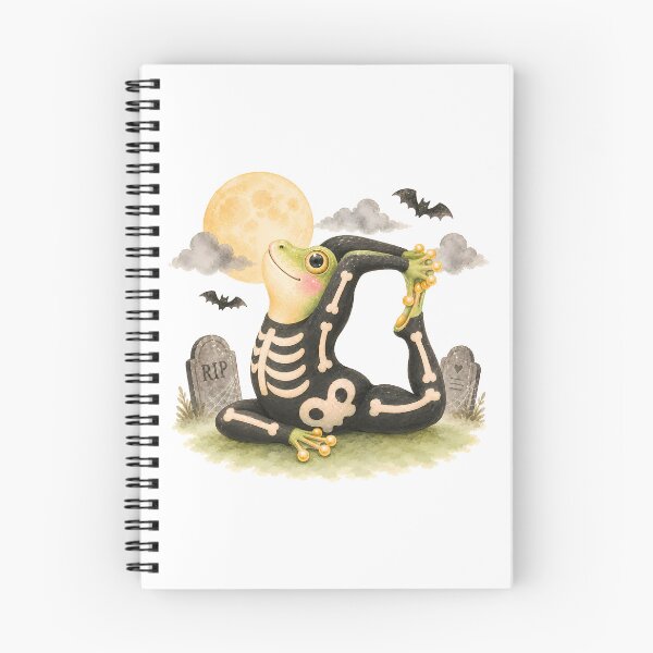 Item preview, Halloween Yoga Tree Frog in King Pigeon Pose – Cute Skeleton Costume designed and sold by YogiAnimalArt.