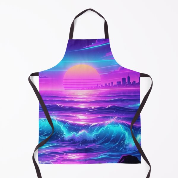 Item preview, Neon Wave Sunset Ocean Cityscape designed and sold by Owcomm.