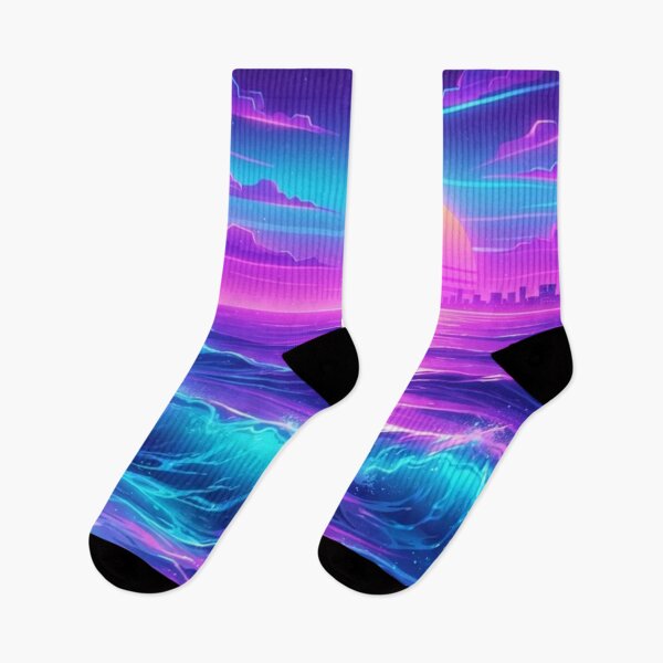 Item preview, Neon Wave Sunset Ocean Cityscape designed and sold by Owcomm.