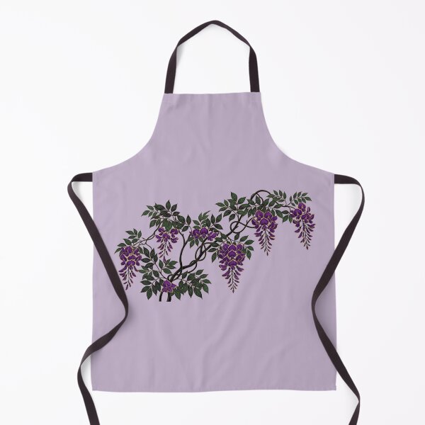Item preview, Japanese Purple Wisteria Hanging Vine Gold Outline Dark Floral Art designed and sold by BreezifyDesignStudio.