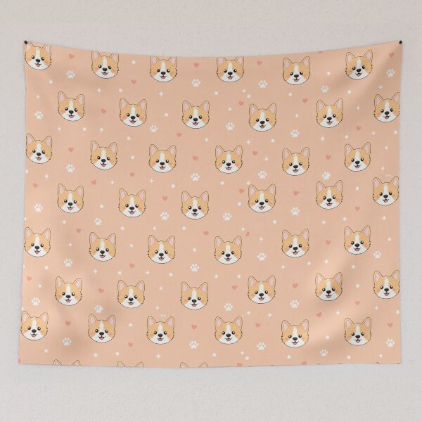 Item preview, Cute Corgi Dog Pattern – Kawaii Puppy Aesthetic designed and sold by itxelaraStudio.