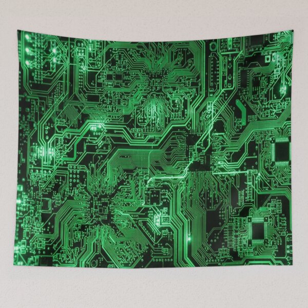 Item preview, Glowing Green Circuit Board Tech Pattern designed and sold by Owcomm.
