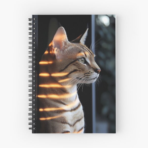 Item preview, Savannah Cat Sunlight Shadow Stripes Window Gaze Warm Feline Whiskers designed and sold by mildaclairmo.