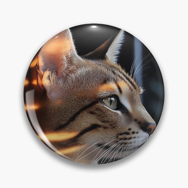 Item preview, Savannah Cat Sunlight Shadow Stripes Window Gaze Warm Feline Whiskers designed and sold by mildaclairmo.