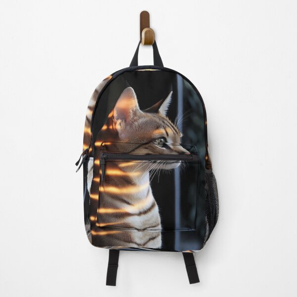 Item preview, Savannah Cat Sunlight Shadow Stripes Window Gaze Warm Feline Whiskers designed and sold by mildaclairmo.