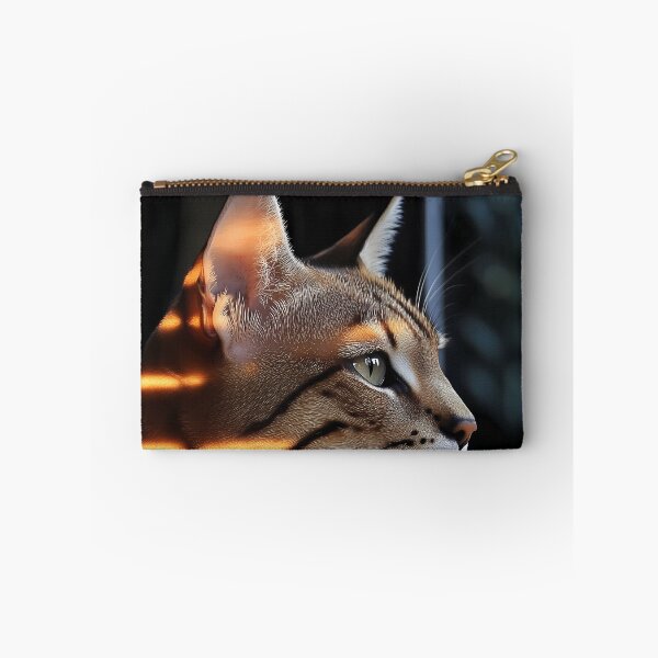 Item preview, Savannah Cat Sunlight Shadow Stripes Window Gaze Warm Feline Whiskers designed and sold by mildaclairmo.