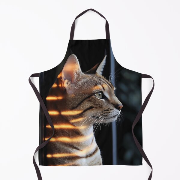 Item preview, Savannah Cat Sunlight Shadow Stripes Window Gaze Warm Feline Whiskers designed and sold by mildaclairmo.
