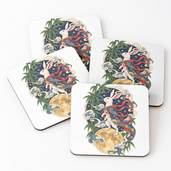 Item preview, Japanese Moon Rabbit – Celestial Hare, Bamboo & Moon Art designed and sold by Substance_life.