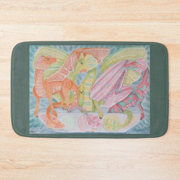 Item preview, Citrus dragons watercolor painting designed and sold by WolfRaven Creations.
