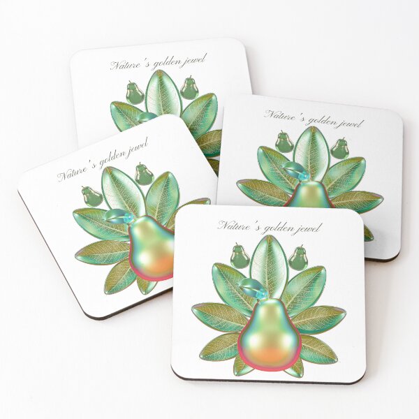 Item preview, Nature's Golden Jewel 3D Pear and Botanical Leaves Aesthetic Art designed and sold by MinimalAurashop.