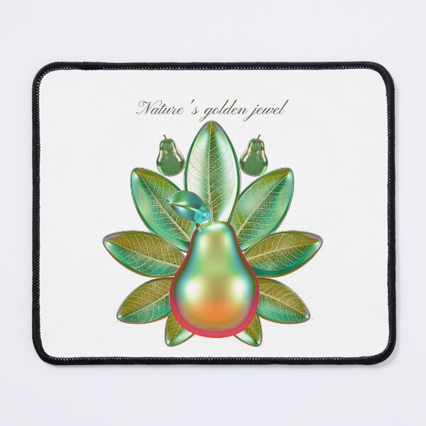 Item preview, Nature's Golden Jewel 3D Pear and Botanical Leaves Aesthetic Art designed and sold by MinimalAurashop.