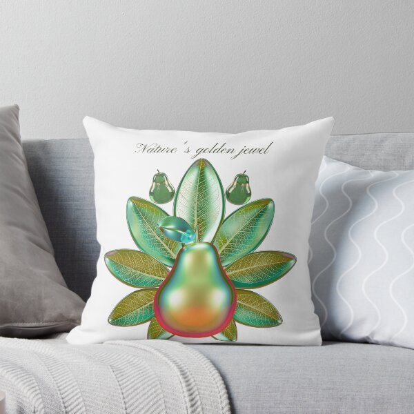 Item preview, Nature's Golden Jewel 3D Pear and Botanical Leaves Aesthetic Art designed and sold by MinimalAurashop.