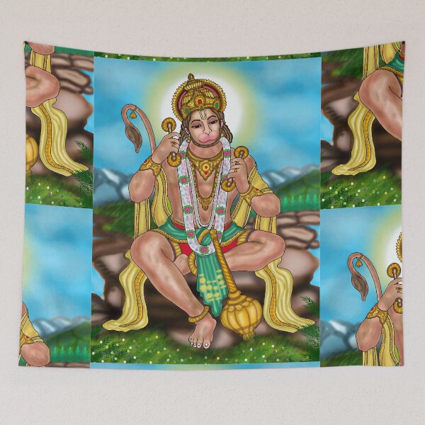 Item preview, Hanuman Digital Drawing | Lord Hanuman Hindu God Devotional Artwork designed and sold by Harshit_Digital_Arts.