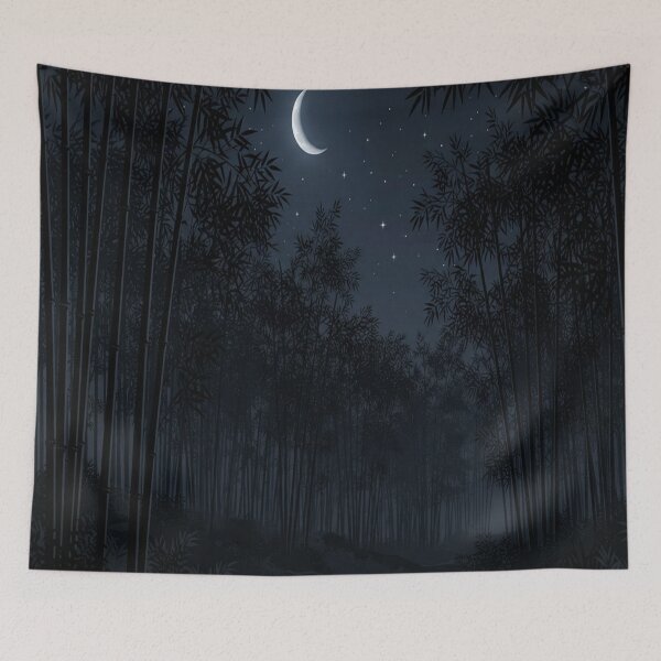 Item preview, Midnight Bamboo Forest Under Crescent Moon designed and sold by Owcomm.