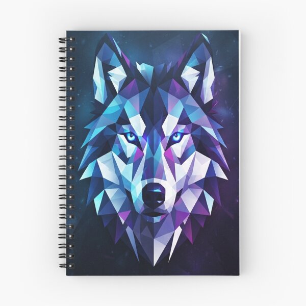 Item preview, Geometric Glowing Wolf Face Portrait Illustration designed and sold by Owcomm.