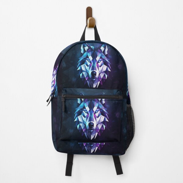 Item preview, Geometric Glowing Wolf Face Portrait Illustration designed and sold by Owcomm.