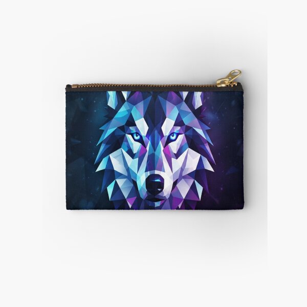 Item preview, Geometric Glowing Wolf Face Portrait Illustration designed and sold by Owcomm.