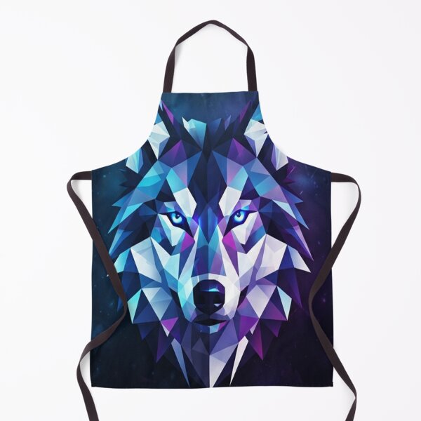 Item preview, Geometric Glowing Wolf Face Portrait Illustration designed and sold by Owcomm.