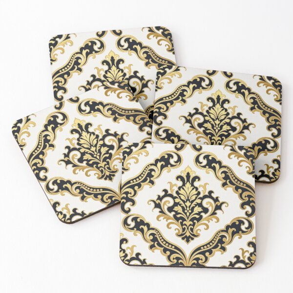 Item preview, White, Black & Gold Baroque & Damask designed and sold by DesignsByPrnces.