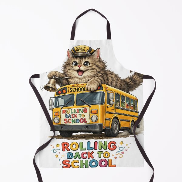 Item preview, Cute Cat Riding Yellow Bus - Fun Back to School Design for Kids & Teachers designed and sold by LavIsInTheAir.