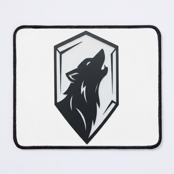 Item preview, Black and White Howling Wolf Shield Emblem designed and sold by Owcomm.