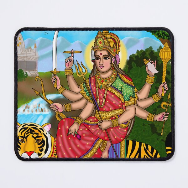 Item preview, Goddess Durga Digital Drawing | Divine Hindu Goddess Artwork & Spiritual Illustration designed and sold by Harshit_Digital_Arts.