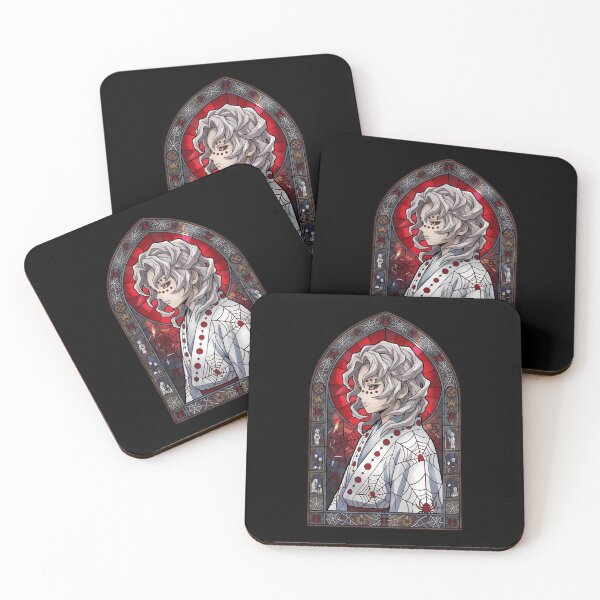 Item preview, Rui Demon Slayer Red Moon Spider Lily Stained Glass Portrait designed and sold by mildaclairmo.