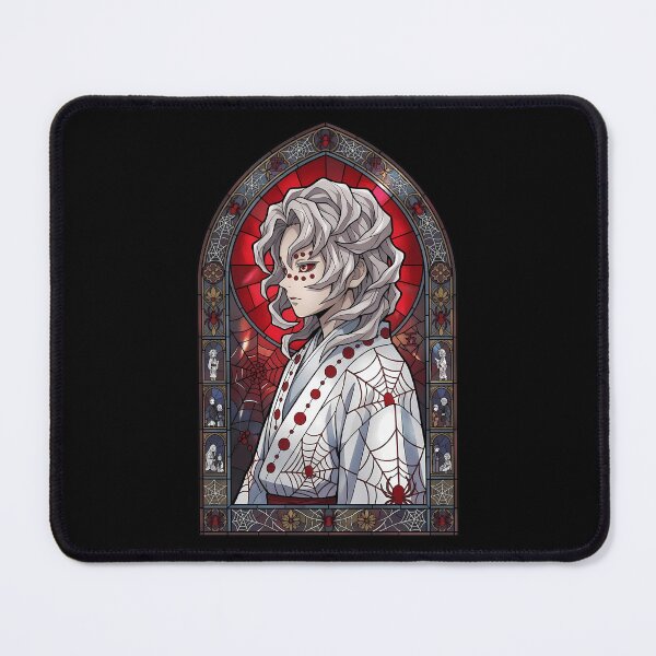 Item preview, Rui Demon Slayer Red Moon Spider Lily Stained Glass Portrait designed and sold by mildaclairmo.