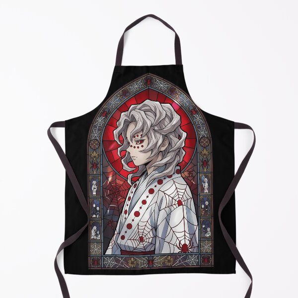 Item preview, Retrato de Rui Demon Slayer, la araña de la luna roja y el lirio en vidriera designed and sold by mildaclairmo.