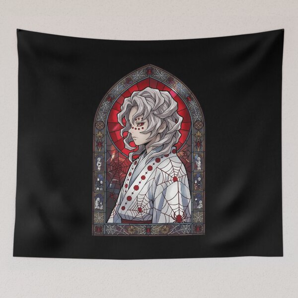 Item preview, Rui Demon Slayer Red Moon Spider Lily Stained Glass Portrait designed and sold by mildaclairmo.