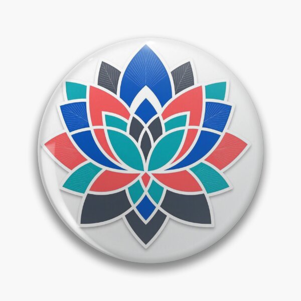 Item preview, Geometric Lotus Flower Mandala in Blue and Red designed and sold by Owcomm.