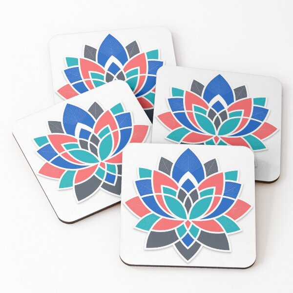 Item preview, Geometric Lotus Flower Mandala in Blue and Red designed and sold by Owcomm.