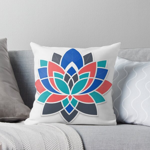 Item preview, Geometric Lotus Flower Mandala in Blue and Red designed and sold by Owcomm.