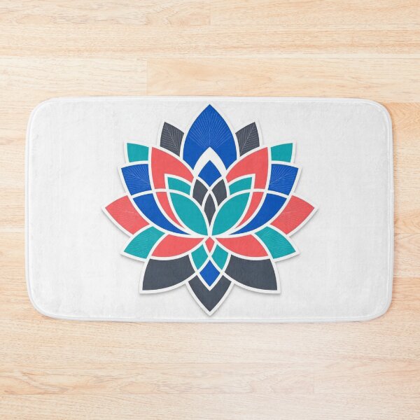 Item preview, Geometric Lotus Flower Mandala in Blue and Red designed and sold by Owcomm.