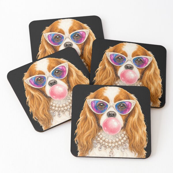 Item preview, Glam Cavalier Spaniel with Sunglasses and Pearl Necklace designed and sold by sportfantees.
