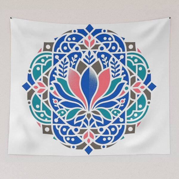Item preview, Blue Lotus Mandala Sacred Geometry Pattern designed and sold by Owcomm.