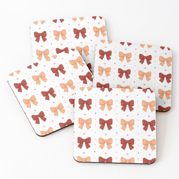 Item preview, Burgundy & Peach Bow Pattern – Cute Coquette Aesthetic designed and sold by itxelaraStudio.