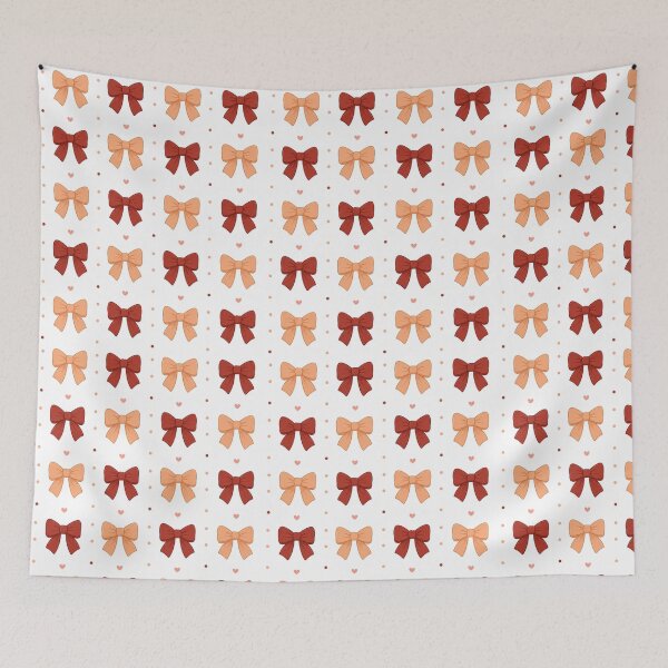 Item preview, Burgundy & Peach Bow Pattern – Cute Coquette Aesthetic designed and sold by itxelaraStudio.
