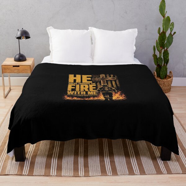 Item preview, He Walks Through The Fire with Me Psalm 23 4 Firefighter designed and sold by KodiakMillyy.