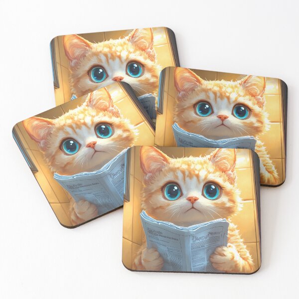Item preview, Devon Rex Cat Newspaper Reader Bathroom Kawaii Blue Eyes designed and sold by mildaclairmo.