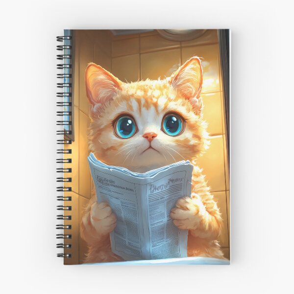 Item preview, Devon Rex Cat Newspaper Reader Bathroom Kawaii Blue Eyes designed and sold by mildaclairmo.