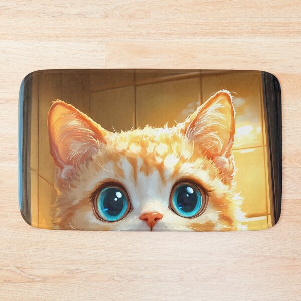 Item preview, Devon Rex Cat Newspaper Reader Bathroom Kawaii Blue Eyes designed and sold by mildaclairmo.