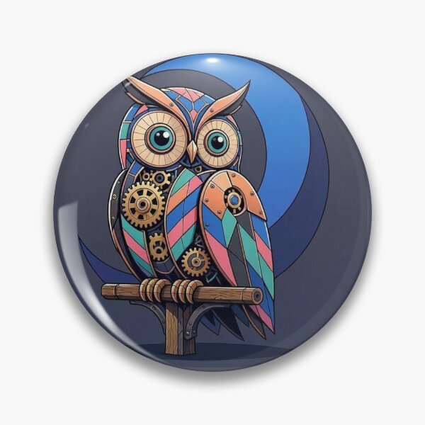 Item preview, Colorful Mechanical Owl Perched on Branch designed and sold by Owcomm.