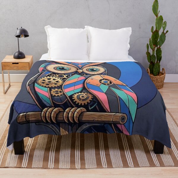Item preview, Colorful Mechanical Owl Perched on Branch designed and sold by Owcomm.